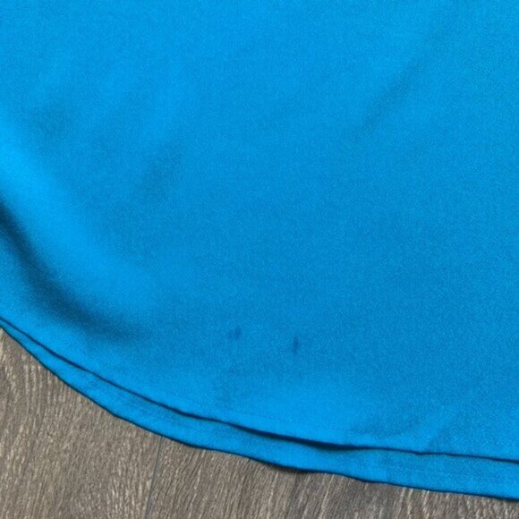 Calvin Klein Women's Draped Blouse Top Short Sleeve Blue Plus Size 1X - Picture 12 of 15